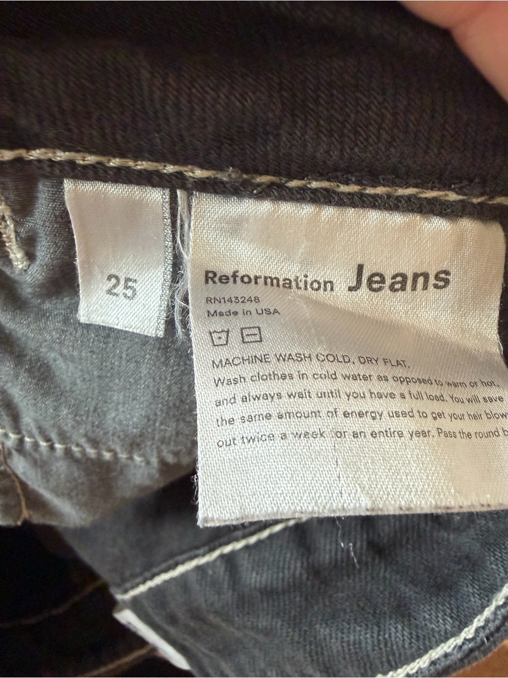 ⚡️Reformation Lexi High-Rise Wide Leg Jeans — Washed Black 100% Cotton - Picture 7 of 8